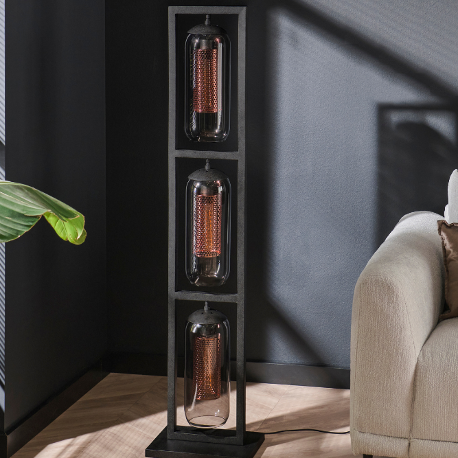 Ember Smoke Glass Floor Lamp