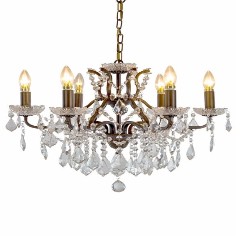 6 Branch Bronze Shallow Chandelier