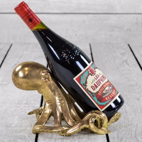 Gold Octopus Wine Bottle Holder