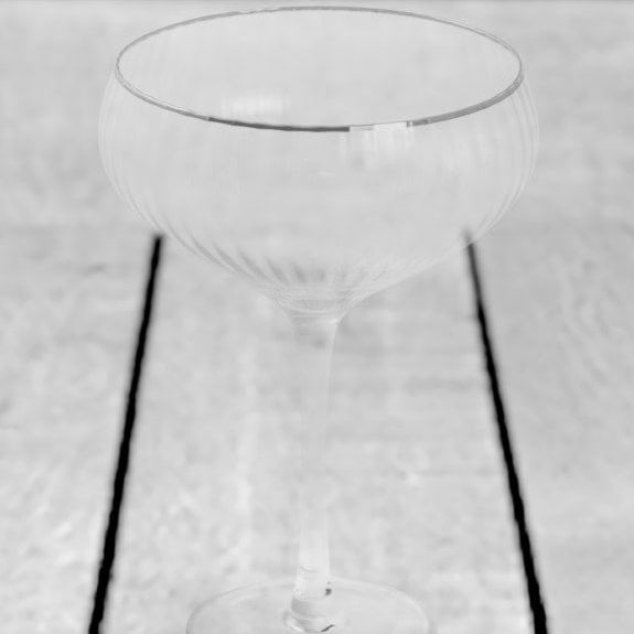 Set of 6 Large Traditional Coupe Champagne Glasses with Silver Rims