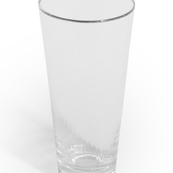 Set of 6 Traditional Highball Glass Tumblers with Silver Rims
