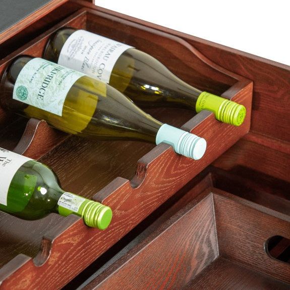 Soho Steamer Leather Coffee Table / Bar Cabinet