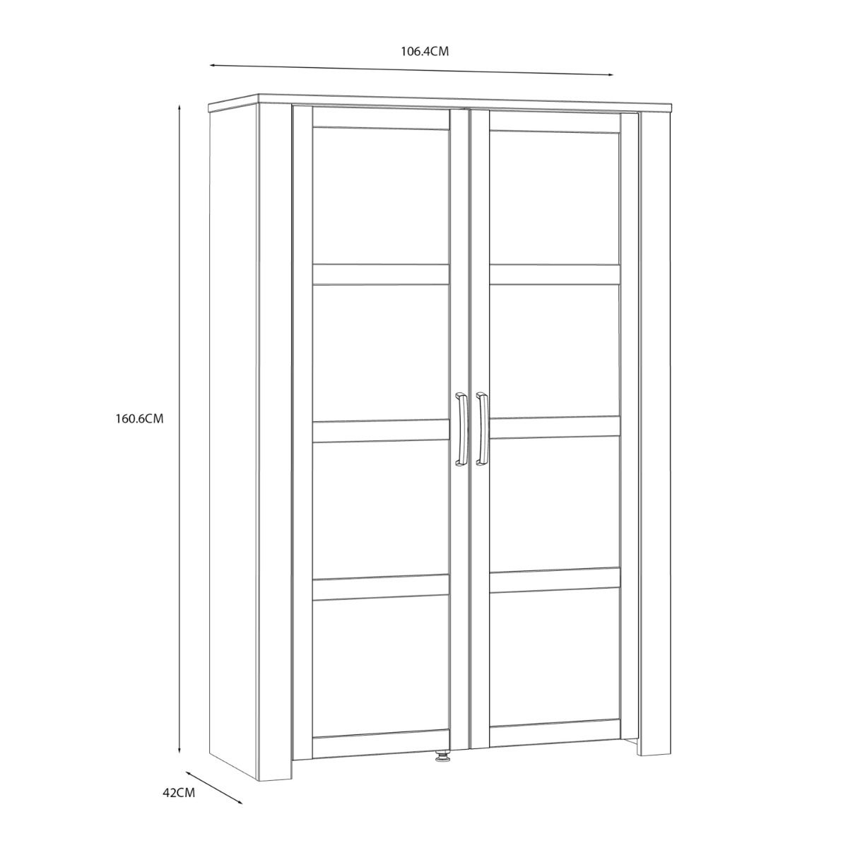 Bohol Display Cabinet in Riviera Oak/Navy with Optional LED Lighting