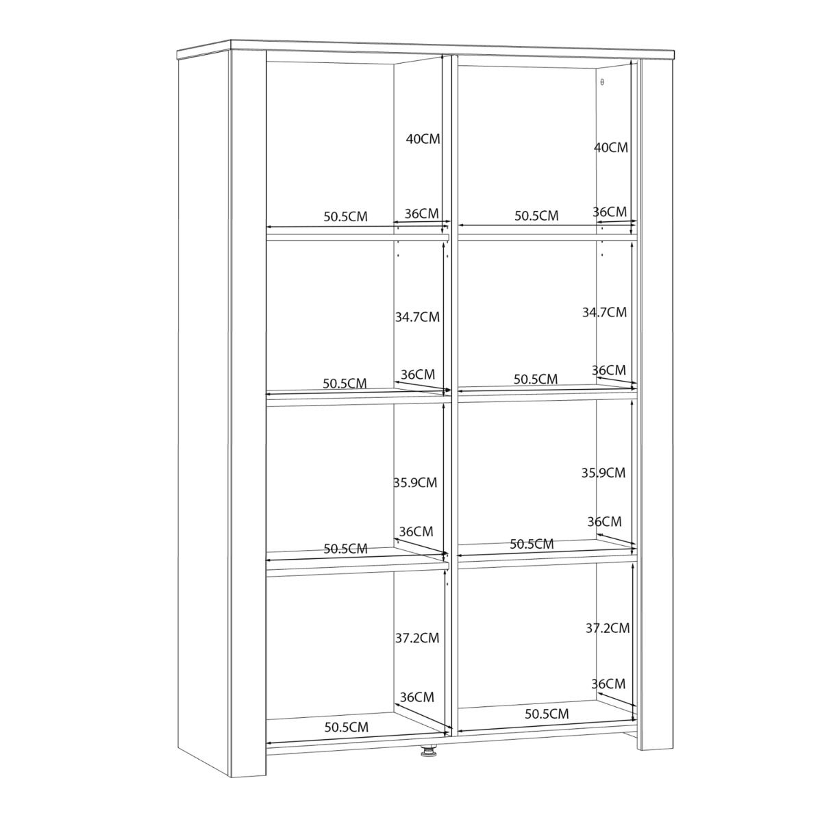 Bohol Display Cabinet in Riviera Oak/Navy with Optional LED Lighting