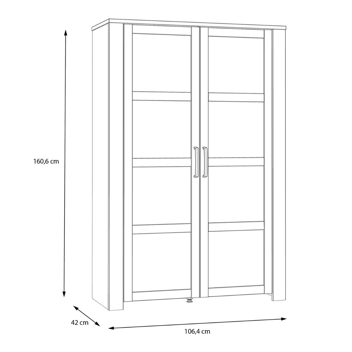 Bohol Display Cabinet in Riviera Oak/Grey Oak with Optional LED Lighting