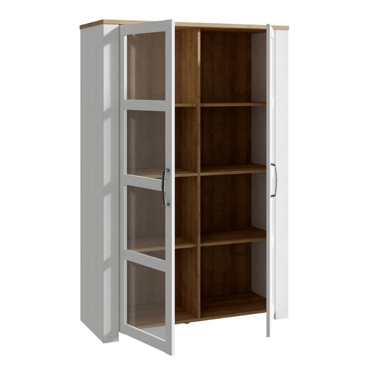 Bohol Display Cabinet in Riviera Oak/White with Optional LED Lighting