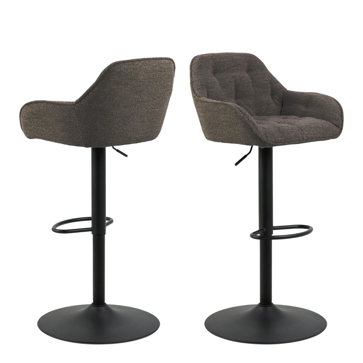 Brooke Swivel Bar Stool with Height Adjustable Function in Taupe (Set of 2)
