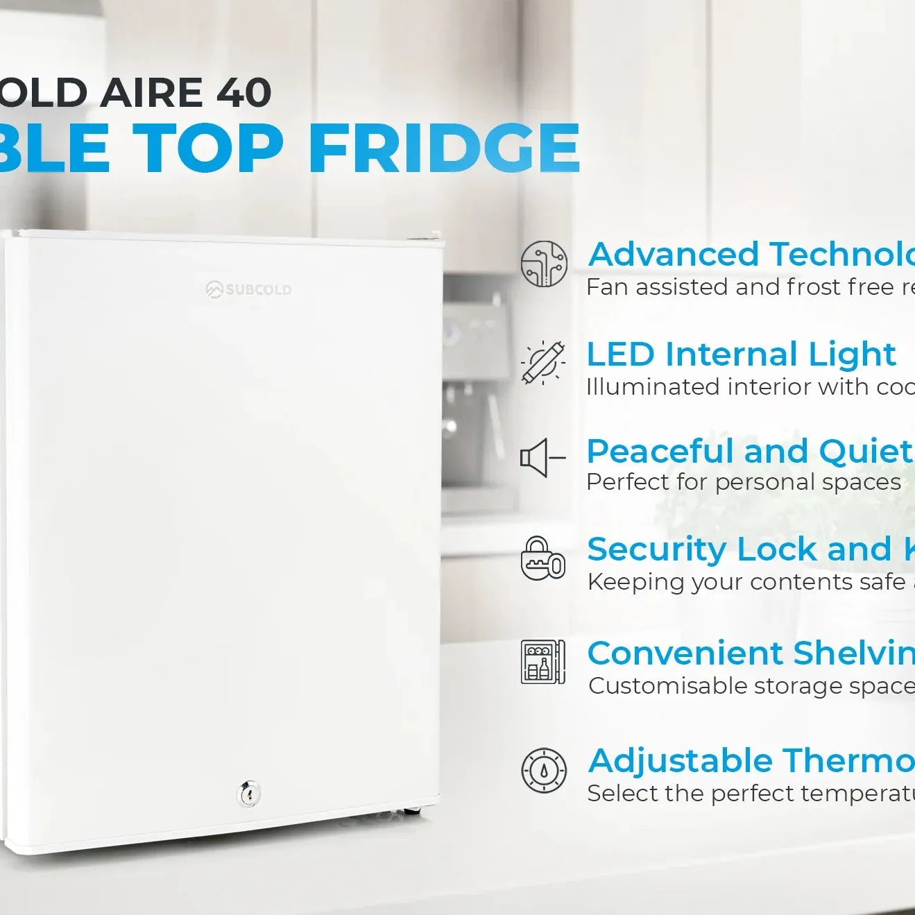 Subcold Aire40 LED Mini Fridge - White