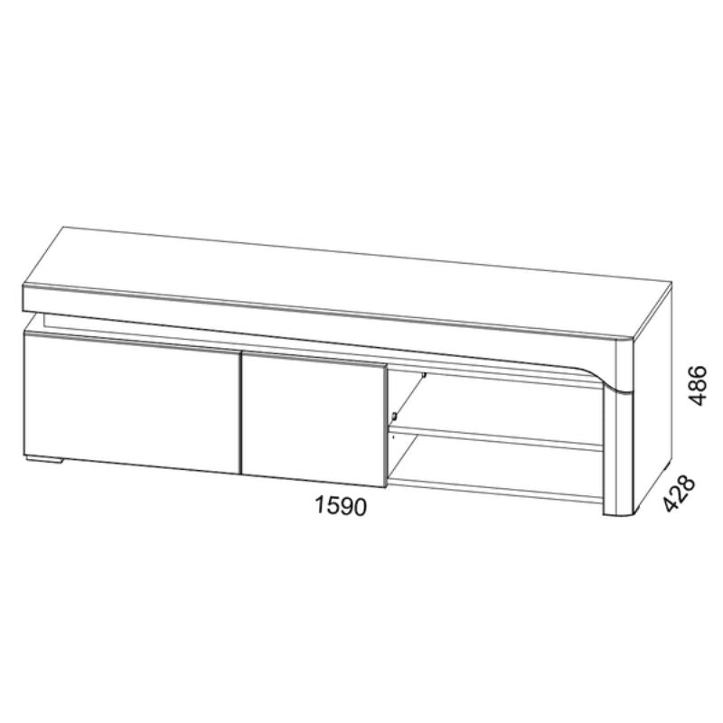 Aurora Oak & White Gloss TV Cabinet