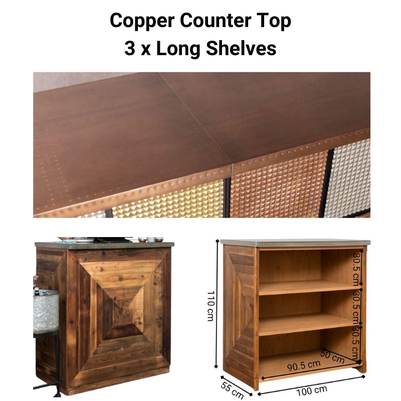 Chevron Reclaimed Pine Modular Bar