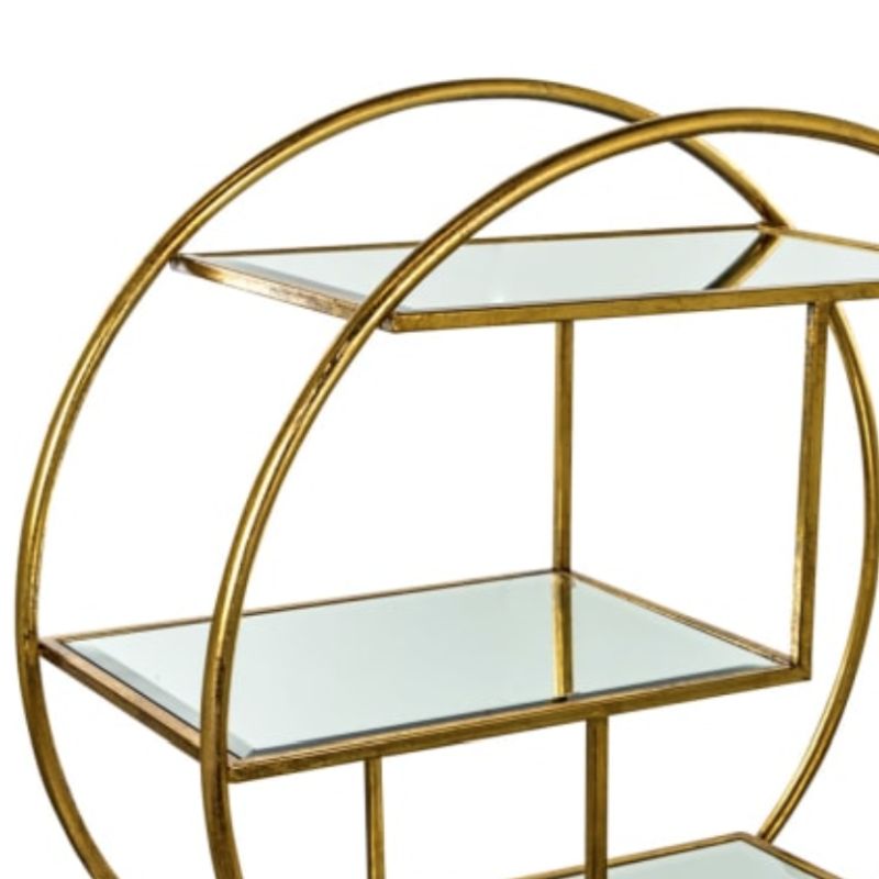 Glam Gold Circular Drinks Trolley