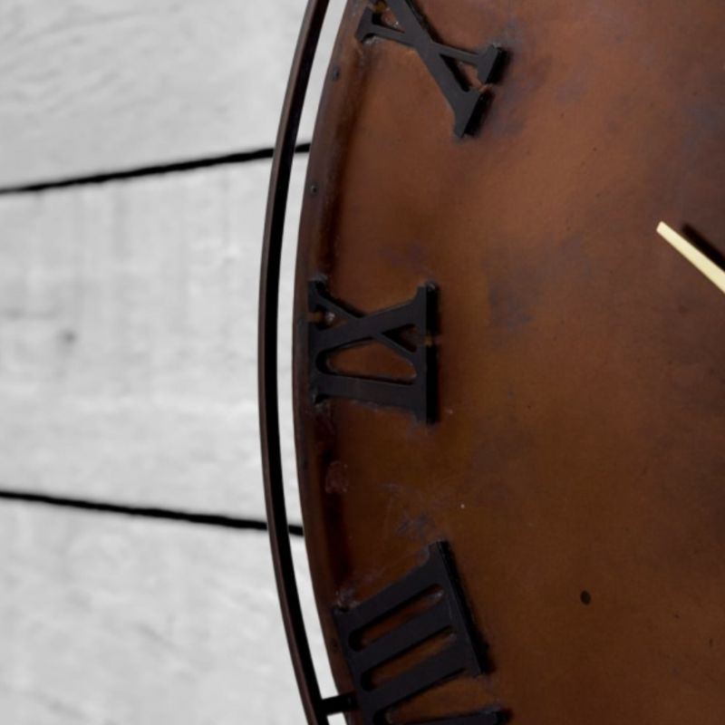Large Antiqued Iron Industrial Wall Clock
