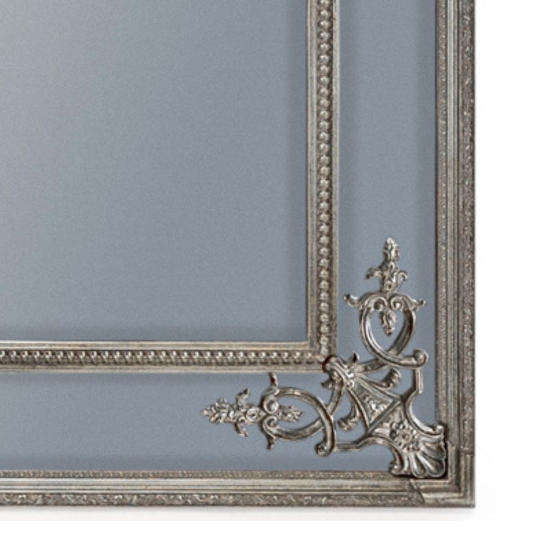 Large Silver French Mirror with Crest