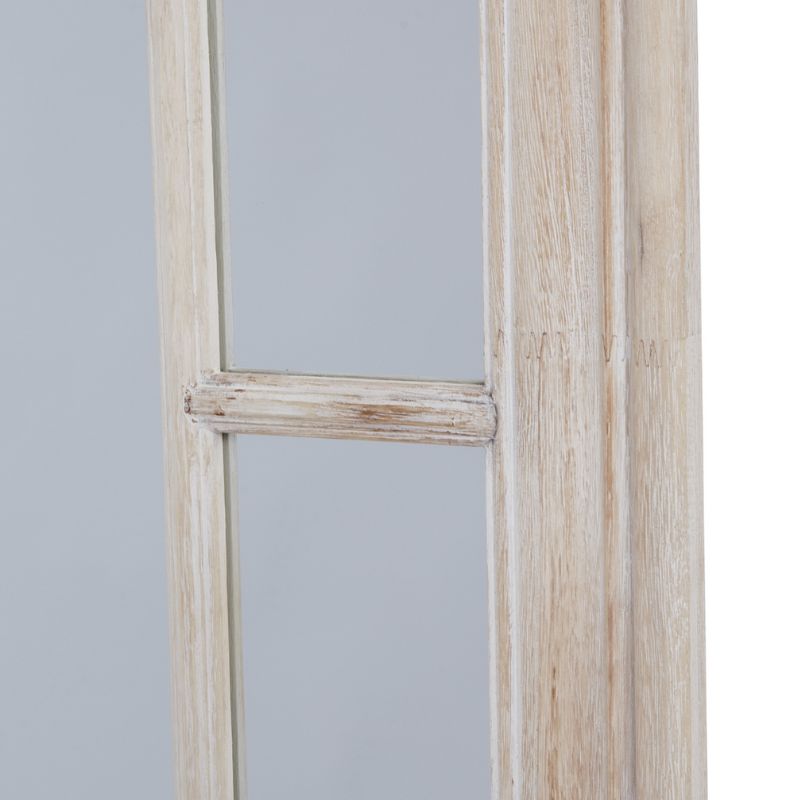 Large Washed Wood Framed Window Mirror