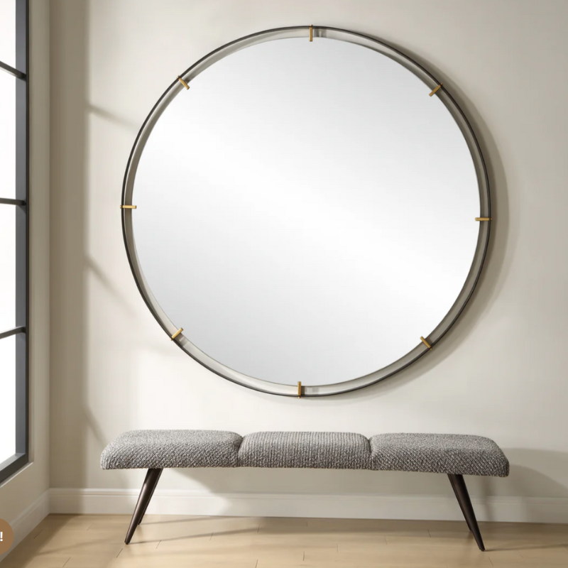 Grand Industrial Round Mirror