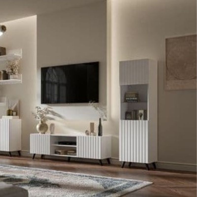 Oslo Matte White Drinks Display Cabinet