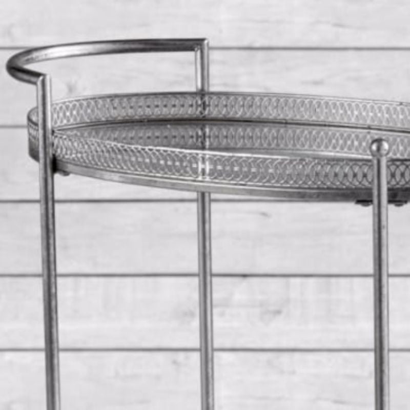 Silver Oval Drinks Trolley