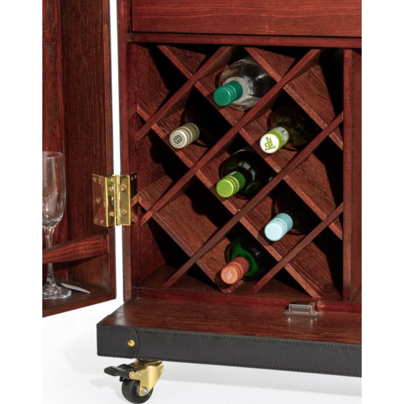 Soho Steamer Large Leather Two-Door Wine / Bar Cabinet
