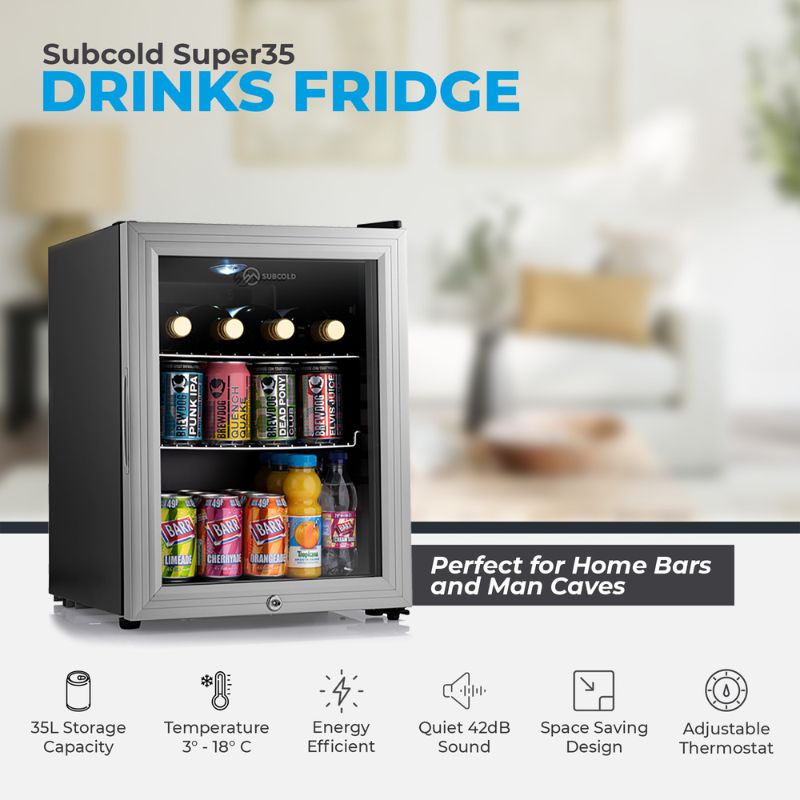 Subcold Super 35 Silver Countertop Beer Fridge