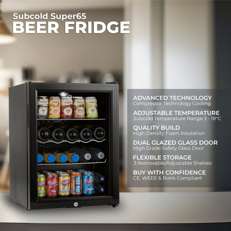 Subcold Super 65 LED Black Beer Fridge