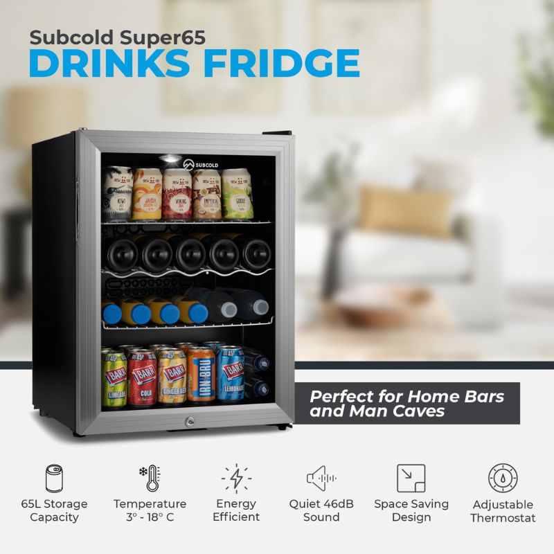 Subcold Super 65 LED Silver Beer Fridge