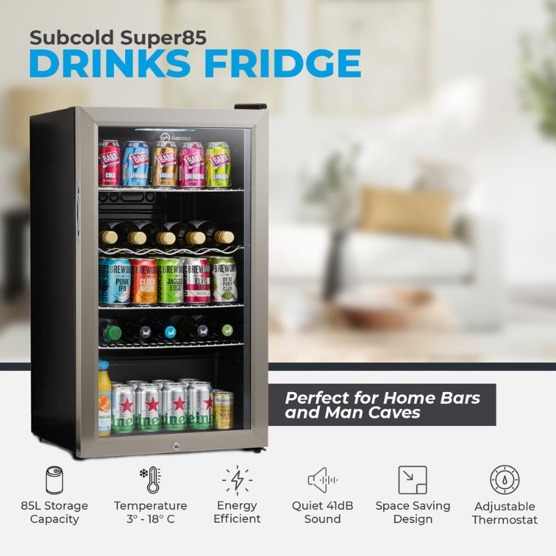 Subcold Super 85 LED Beer Fridge – Stainless Steel