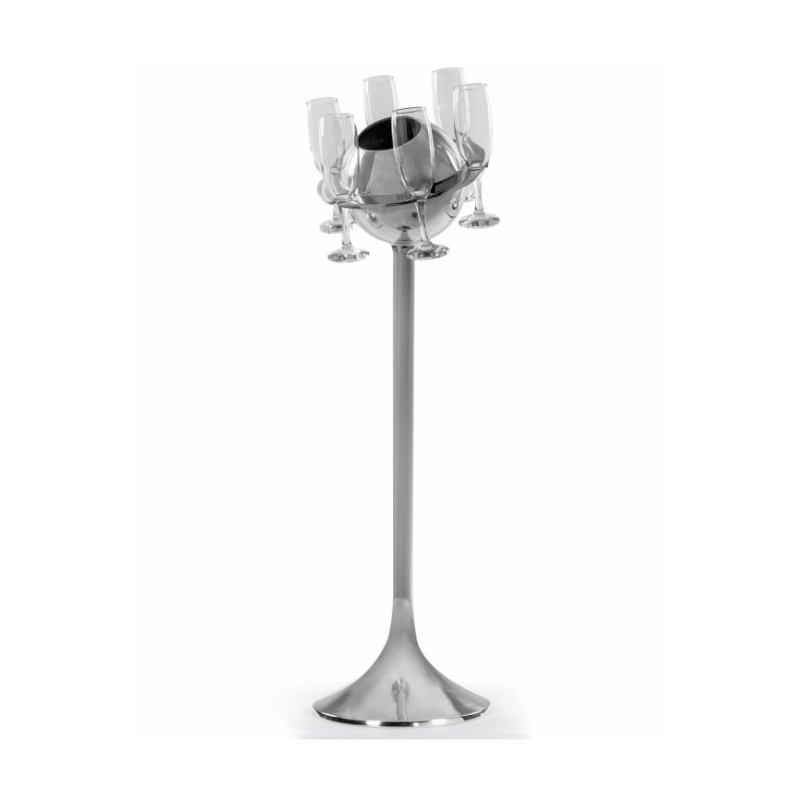 Polished Aluminium Floor Standing Saturn Ice Bucket