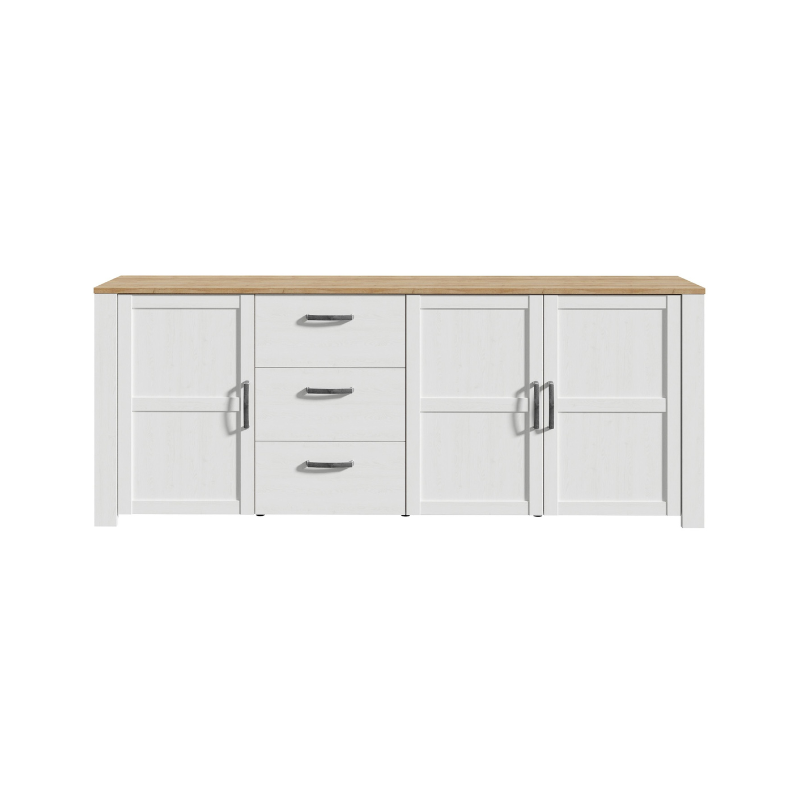 Bohol Large Sideboard in Riviera Oak/White