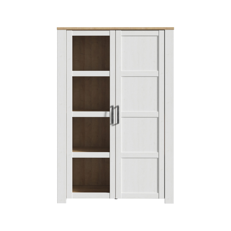 Bohol Display Cabinet in Riviera Oak/White with Optional LED Lighting
