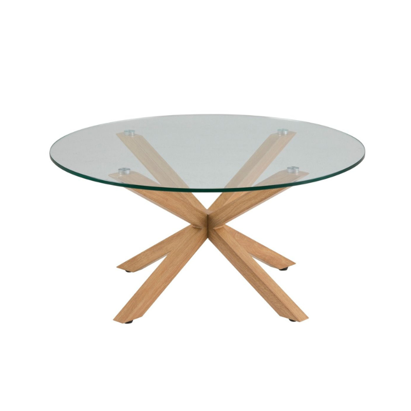 Heaven Round Coffee Table with Smoked Glass Top 82x40cm
