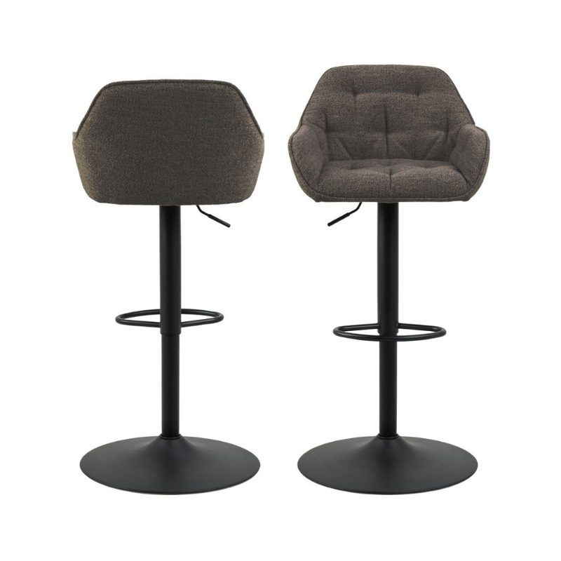 Brooke Swivel Bar Stool with Height Adjustable Function in Taupe (Set of 2)