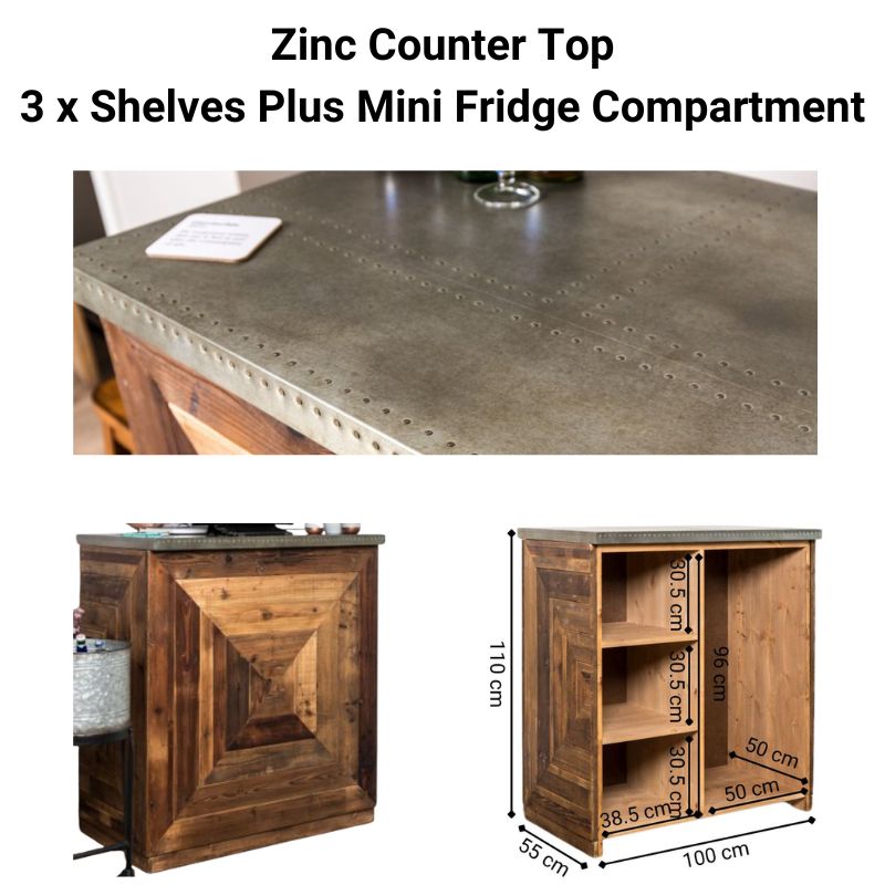 Chevron Reclaimed Pine Modular Bar