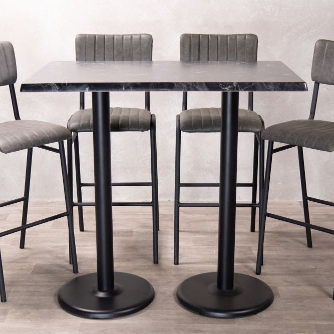 Alcantara Black Café Bar Table Range