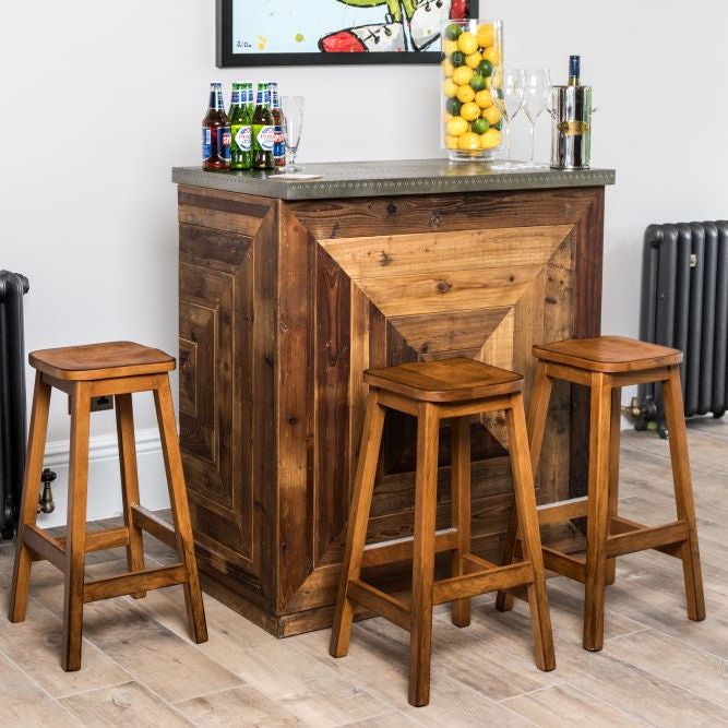 Chevron Reclaimed Pine Modular Bar