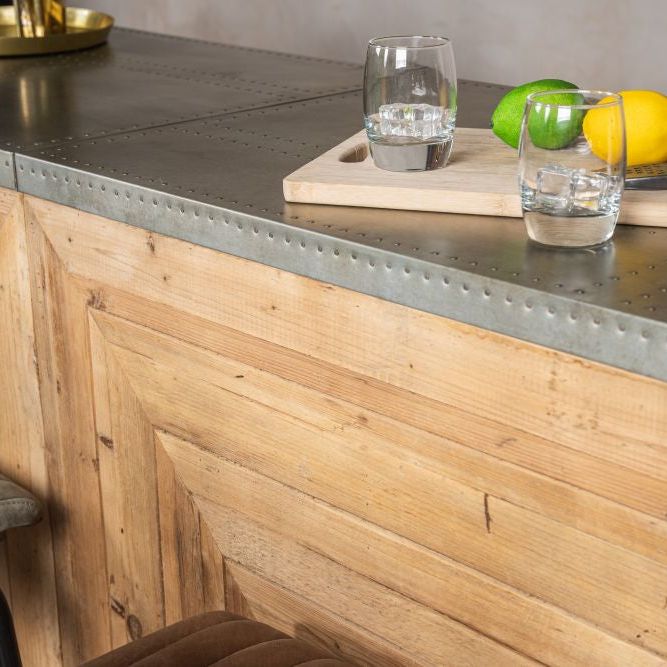 Chevron Reclaimed Pine Modular Bar