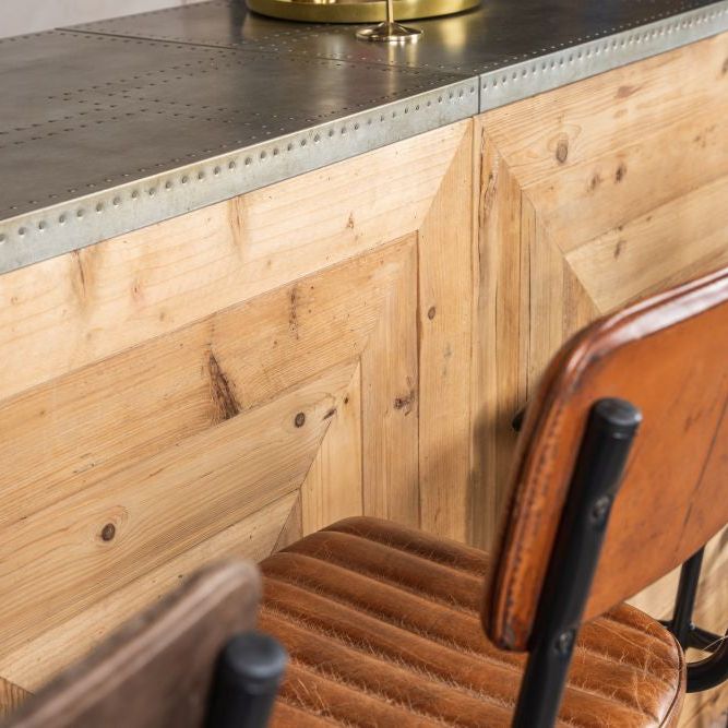 Chevron Reclaimed Pine Modular Bar