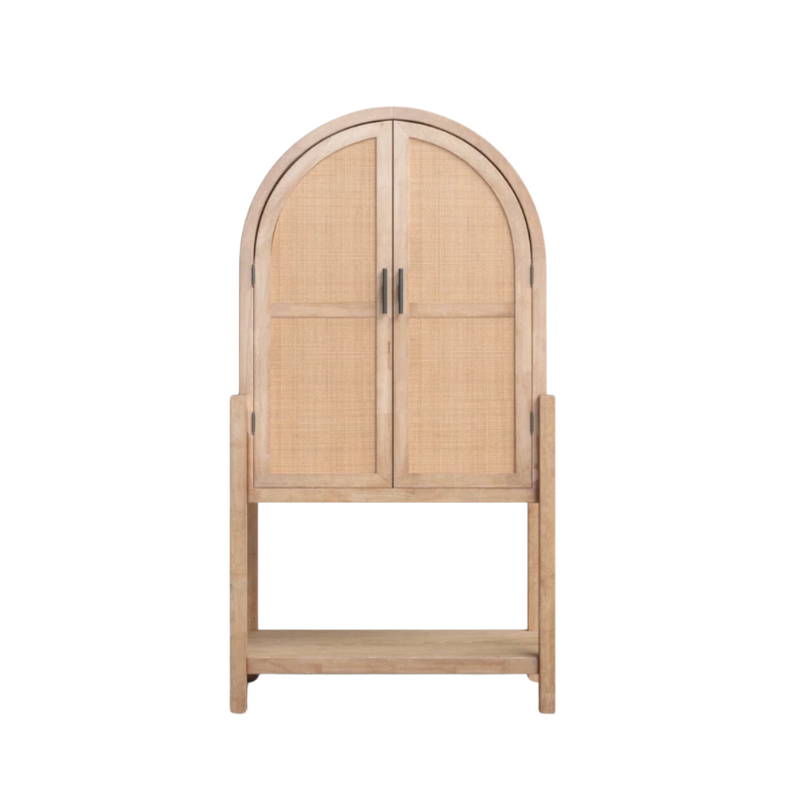 Arched Rattan Drinks Cabinet