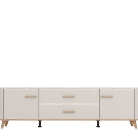 Nahla Cashmere And Oak Effect Large Wide 180cm TV Unit