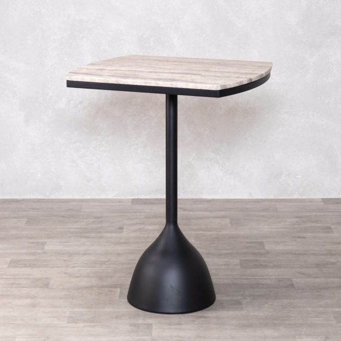 Eton Breakfast Bar Table With Grey Travertine Top