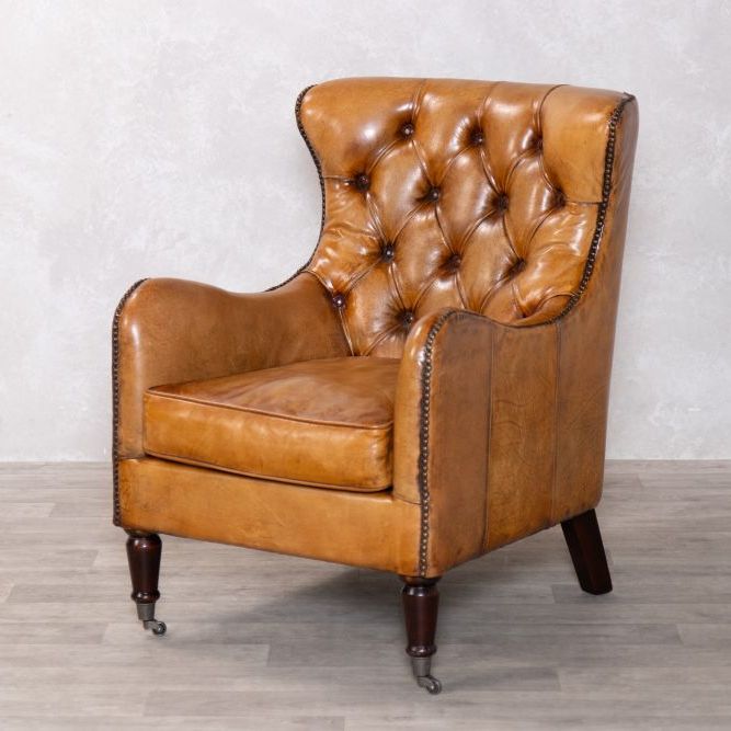 Hereford Leather Chesterfield Armchair