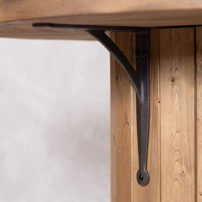 Pine Slatted Drum Bar Table