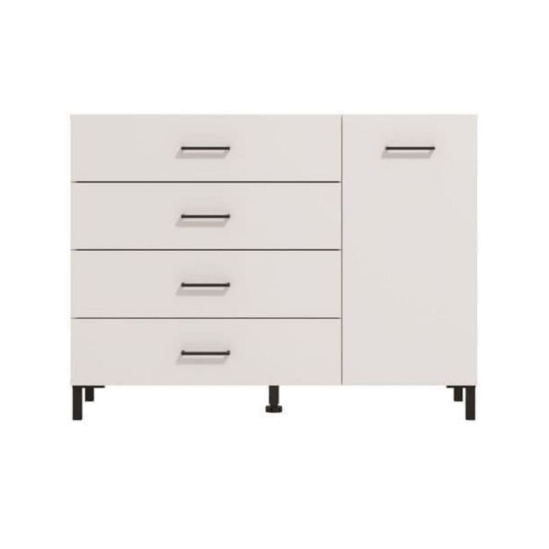 Meadow White 1 Door 4 Drawer Sideboard Storage Unit