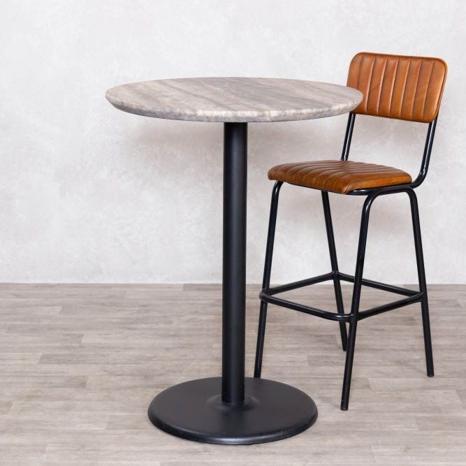 Travertine Top Round Bar Table Range