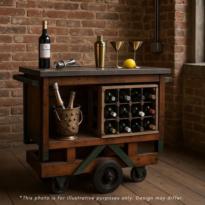 Vintage Industrial Drinks Trolley