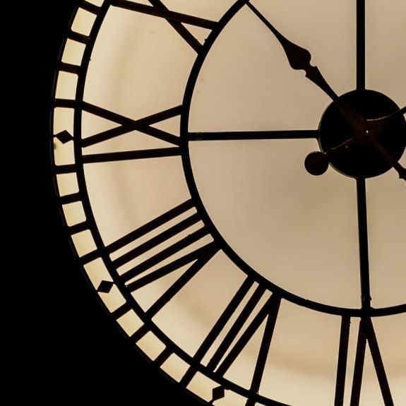 Black and Gold Back Lit Glass "Westminster" Wall Clock