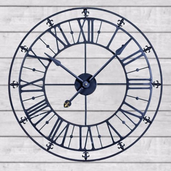 Medium Black Iron Skeleton Wall Clock