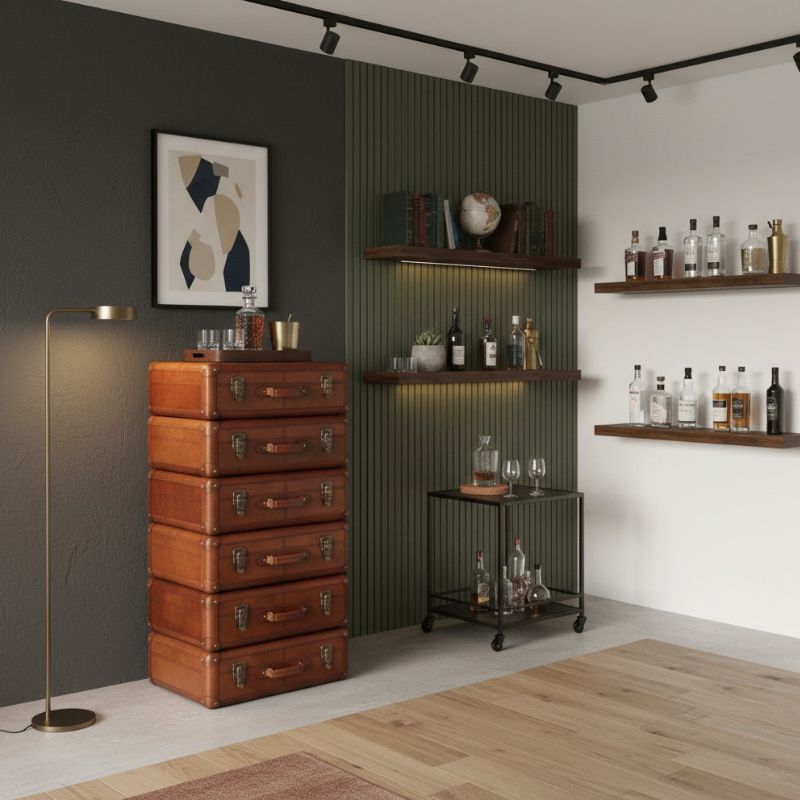 Handcrafted 6 Drawer Tall Boy – Cognac