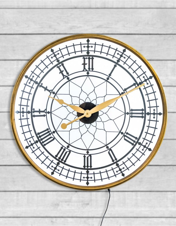 Gold Framed Backlit Wall Clock