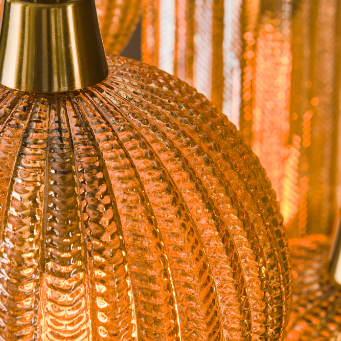 Leyla Amber Glass 7 String Pendant Light