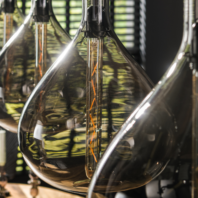 Ariana 4 String Smoke Glass Pendant Light